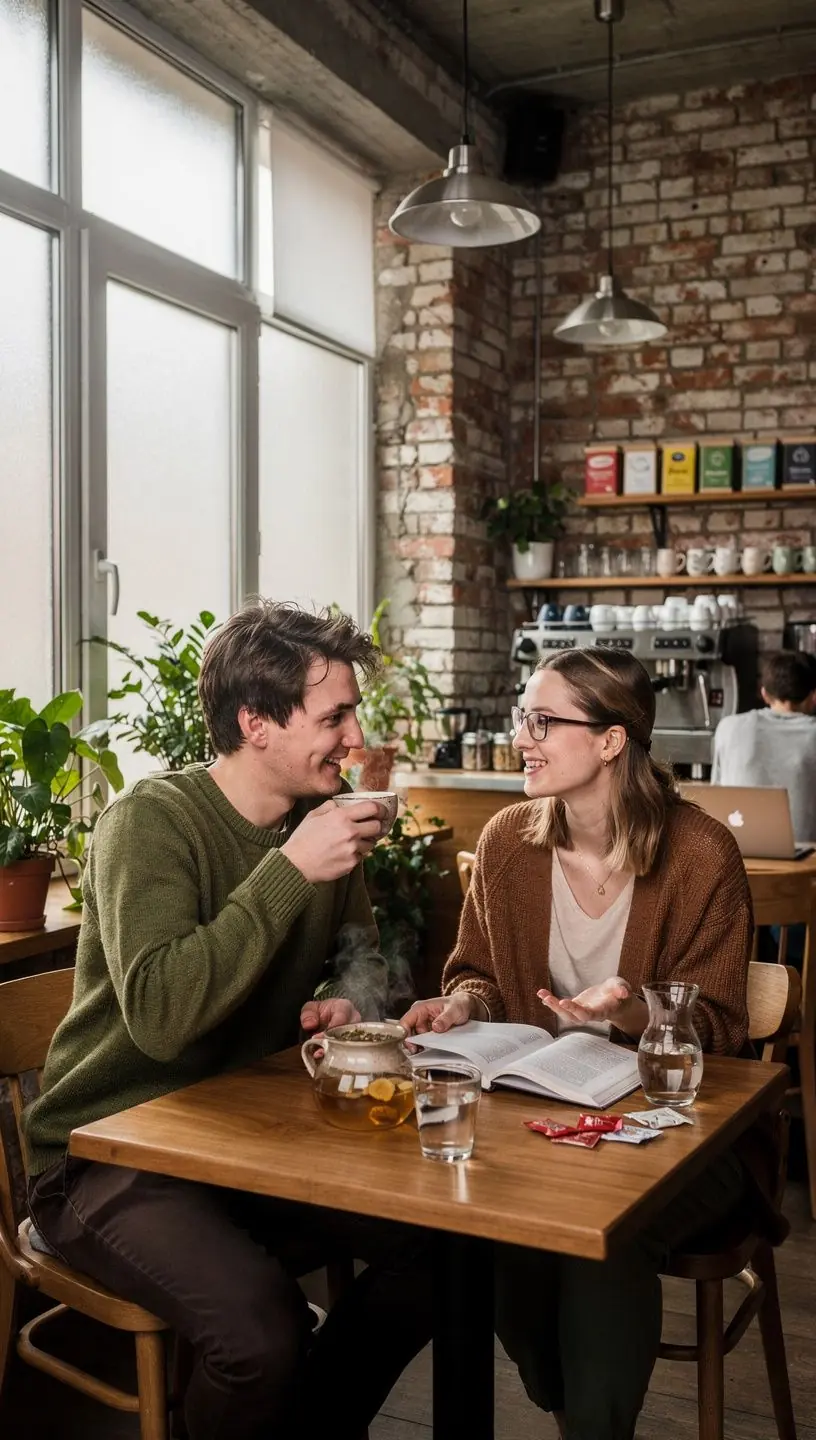 Infuzorius su žolelėmis karšto vandens stiklinėje, iliustruojantis švelnų arbatos paruošimo procesą.